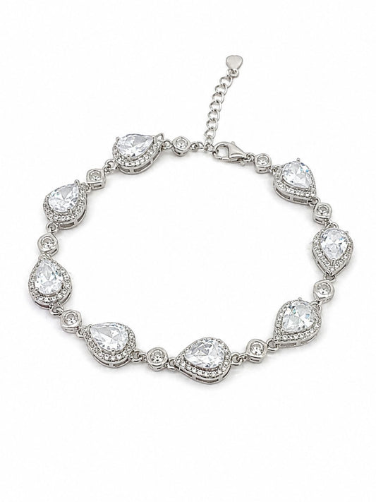 Teardrop Crystal Charm Bracelet
