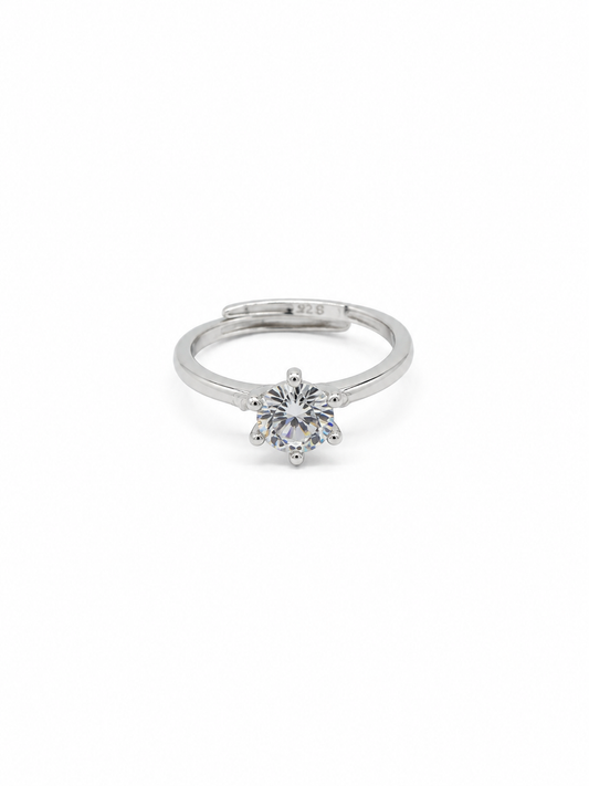 Classic Solitaire Adjustable Ring