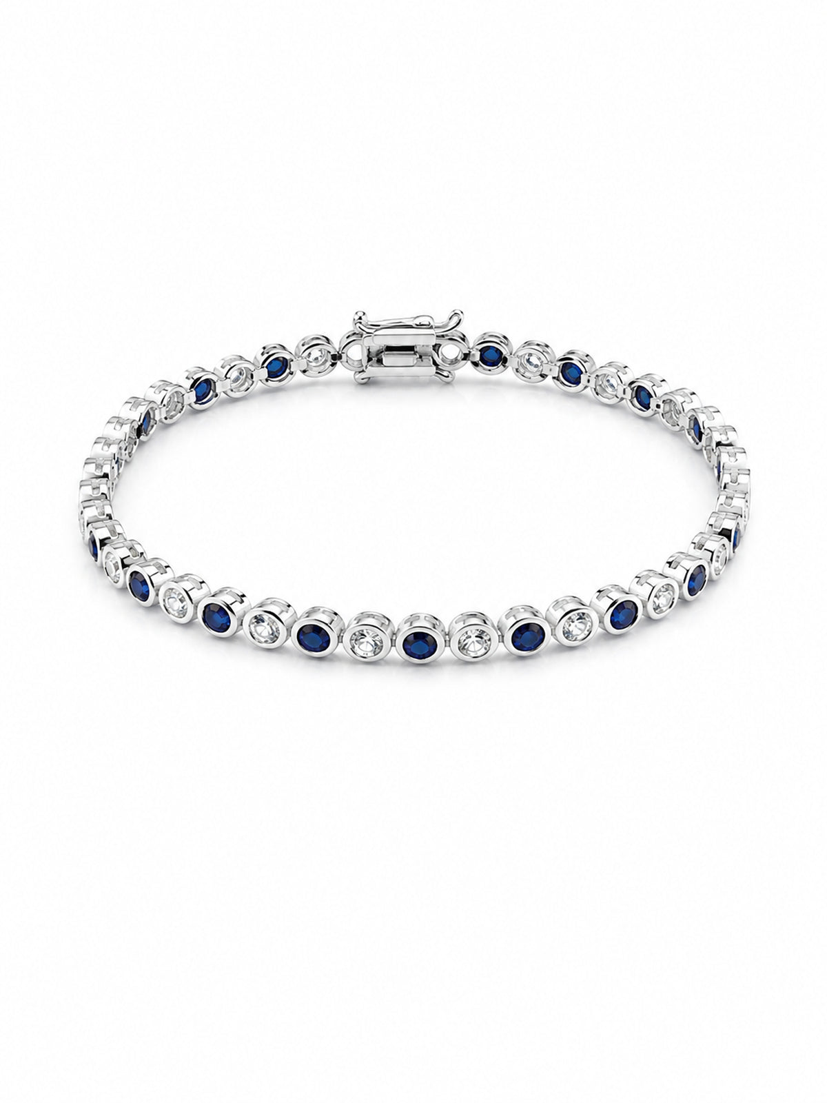 Blue & Silver Tennis Bracelet - | Harsh Jewellers