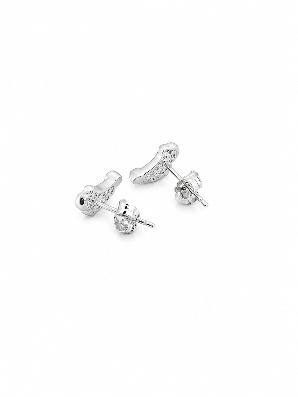 Crystal Footprint Silver Stud Earrings - sterling silver | Harsh Jewellers