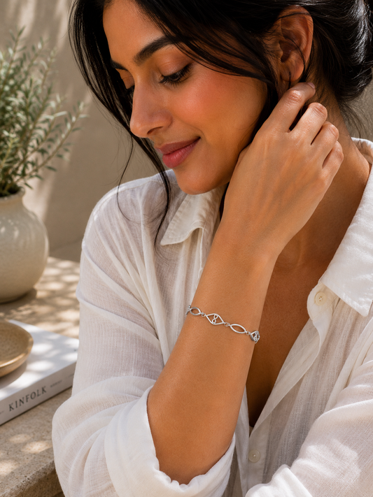 Infinity Link Silver Bracelet - | Harsh Jewellers