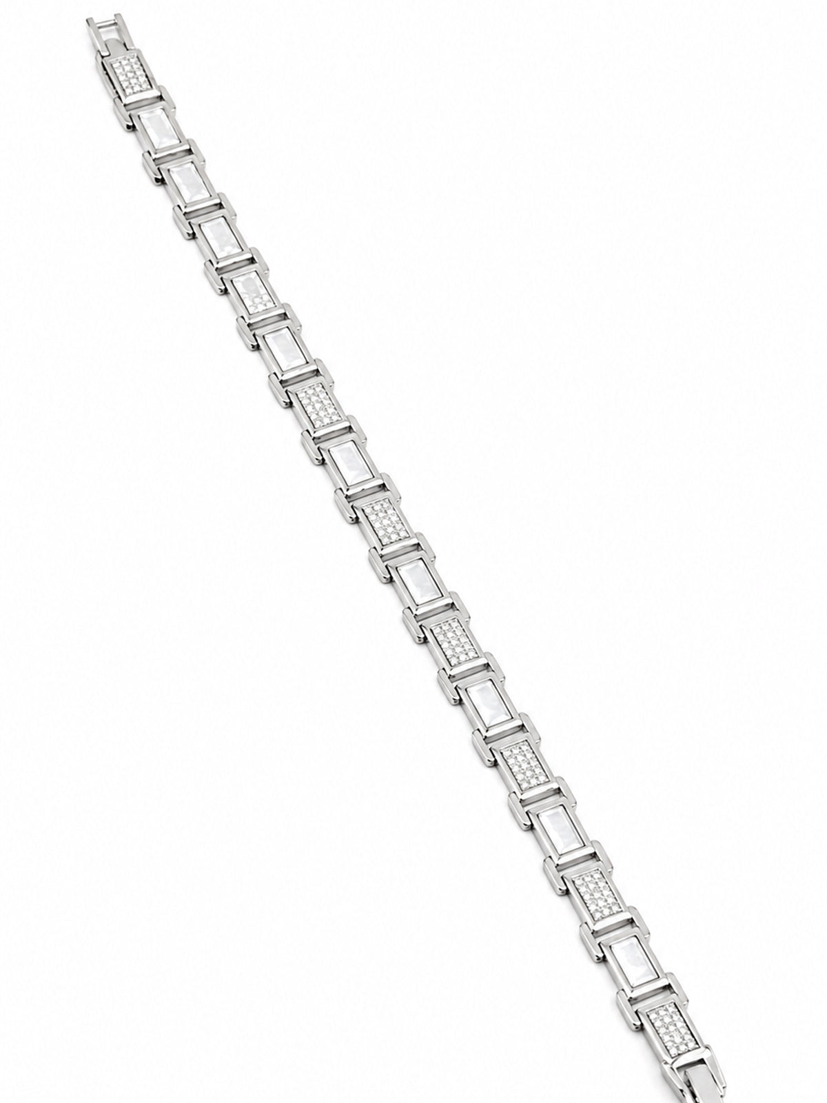 Luxe Geometric Link Bracelet - 925 Sterling Silver | Harsh Jewellers
