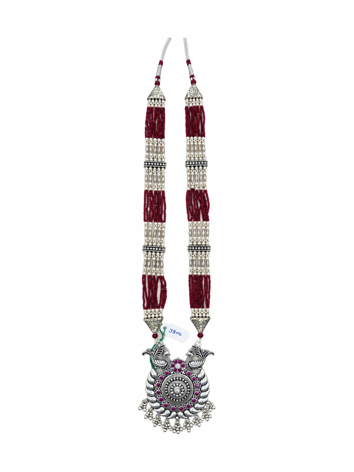 Mayura Rosette Beaded Necklace - 925 Sterling Silver | Harsh Jewellers