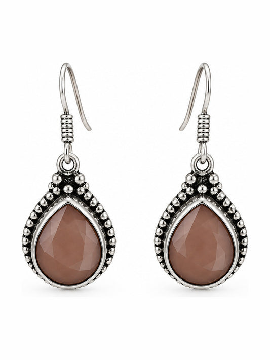 Mocha Teardrop Earrings - 925 Sterling Silver | Harsh Jewellers