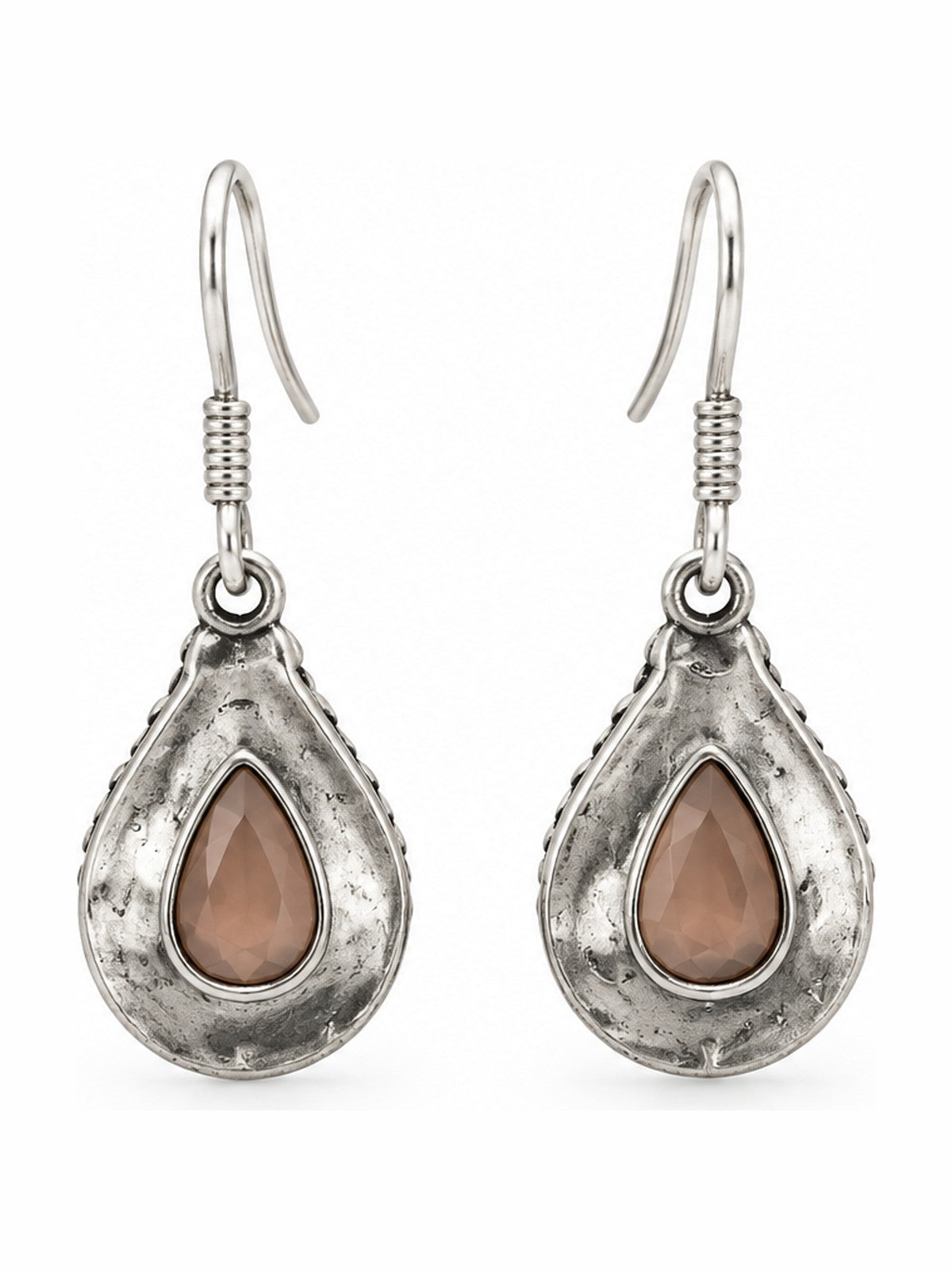 Mocha Teardrop Earrings - 925 Sterling Silver | Harsh Jewellers