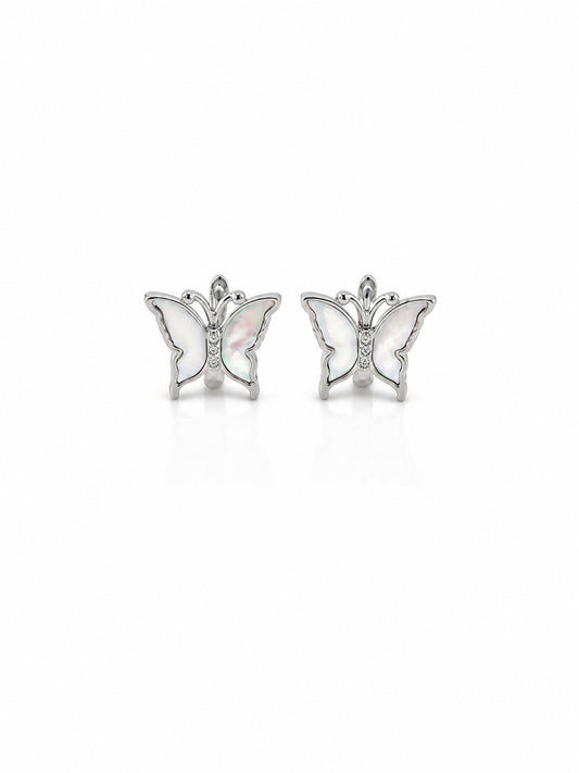 Mother of Pearl Butterfly Stud Earrings - sterling silver | Harsh Jewellers