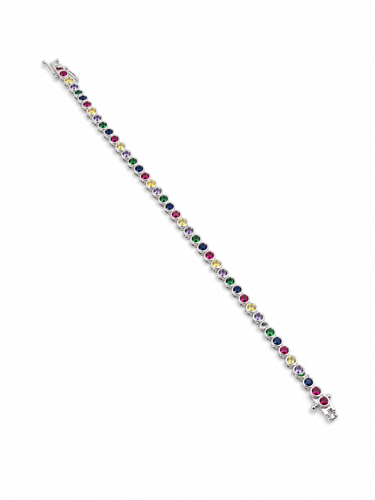 Multicolour Gemstone Tennis Bracelet - | Harsh Jewellers