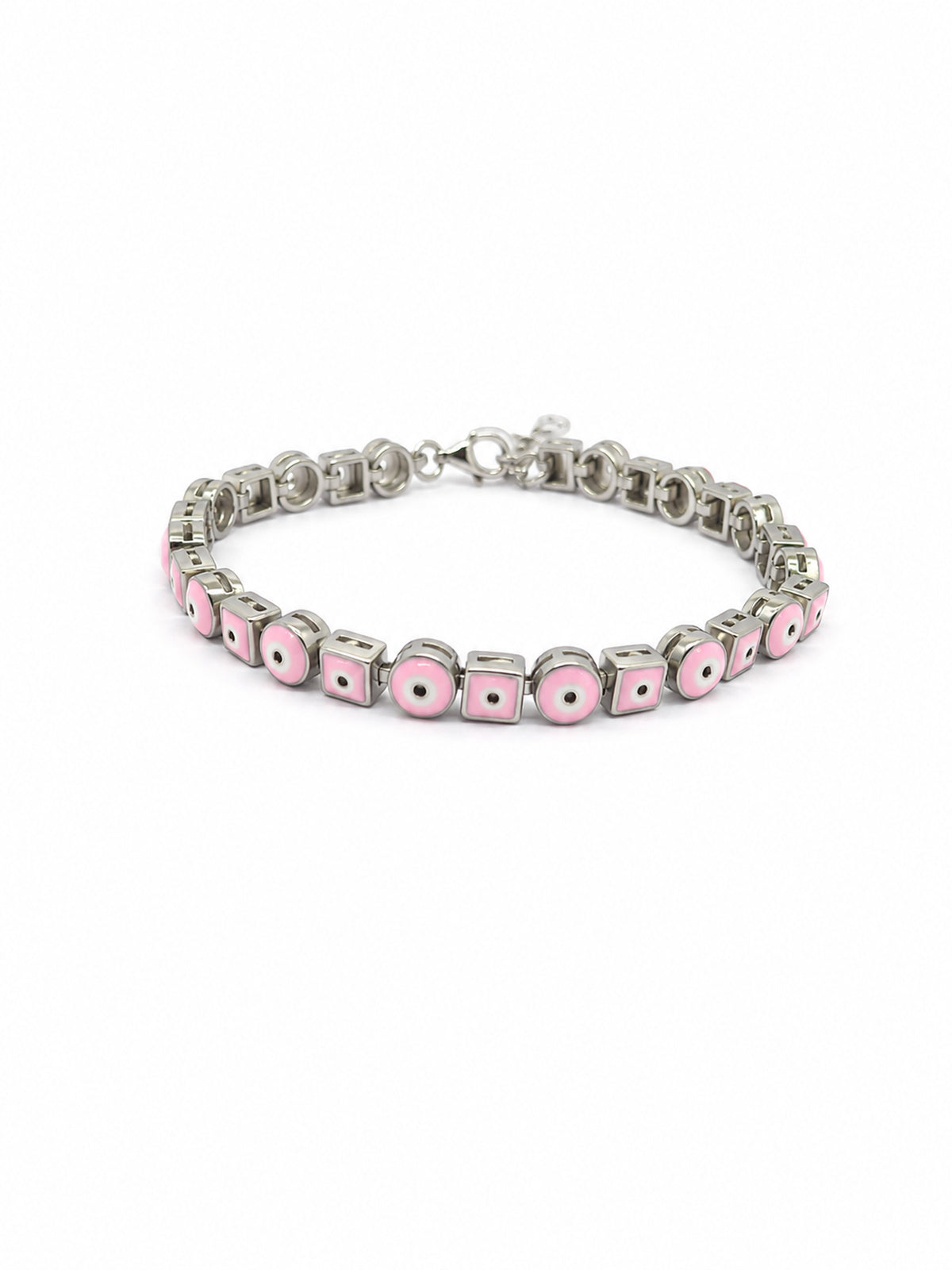 Pink Beaded Silver Bracelet - | Harsh Jewellers