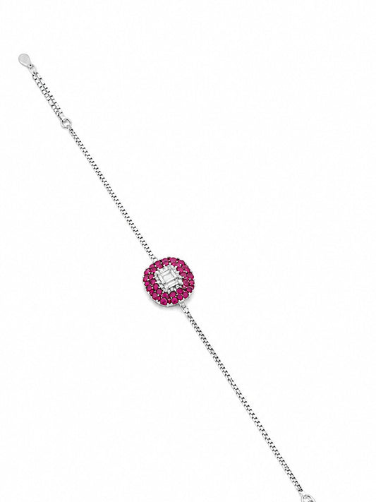 Pink Crystal Centre Bracelet - | Harsh Jewellers