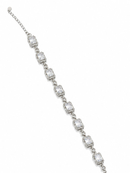 Rectangular Crystal Link Bracelet - | Harsh Jewellers