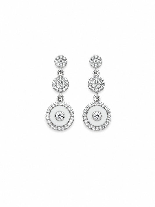 Silver Triple-Circle Drop Earrings - sterling silver | Harsh Jewellers