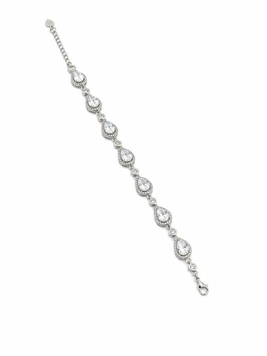 Teardrop Crystal Charm Bracelet