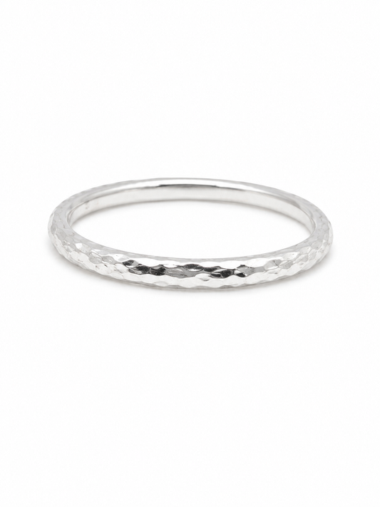 Hammered Silver Textured Bangle