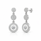 Silver Triple-Circle Drop Earrings