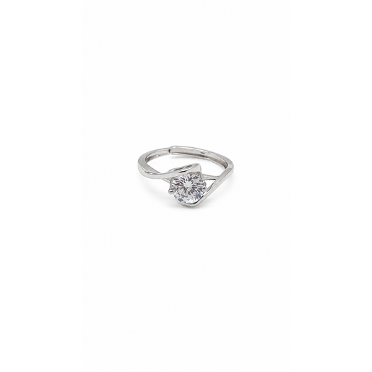 Twist Solitaire Adjustable Ring