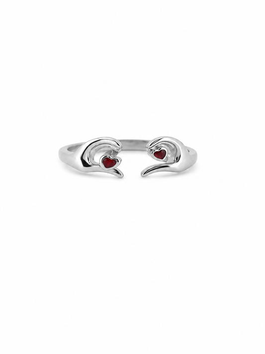 Heart Embrace Open Ring