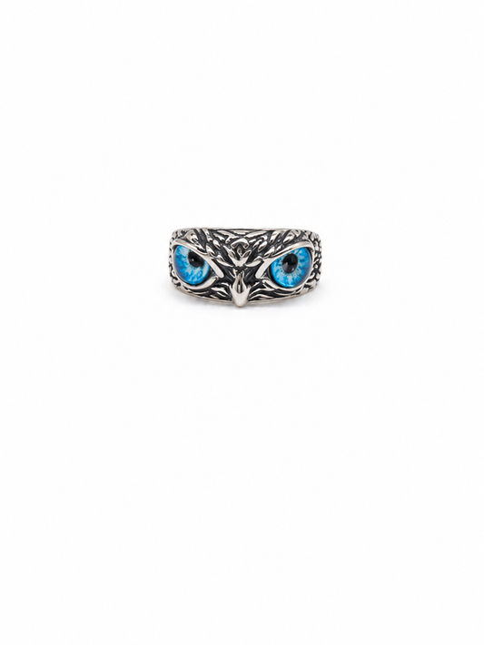 Owl Eyes Oxidized Ring