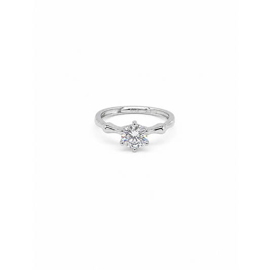 Slim Solitaire Adjustable Ring