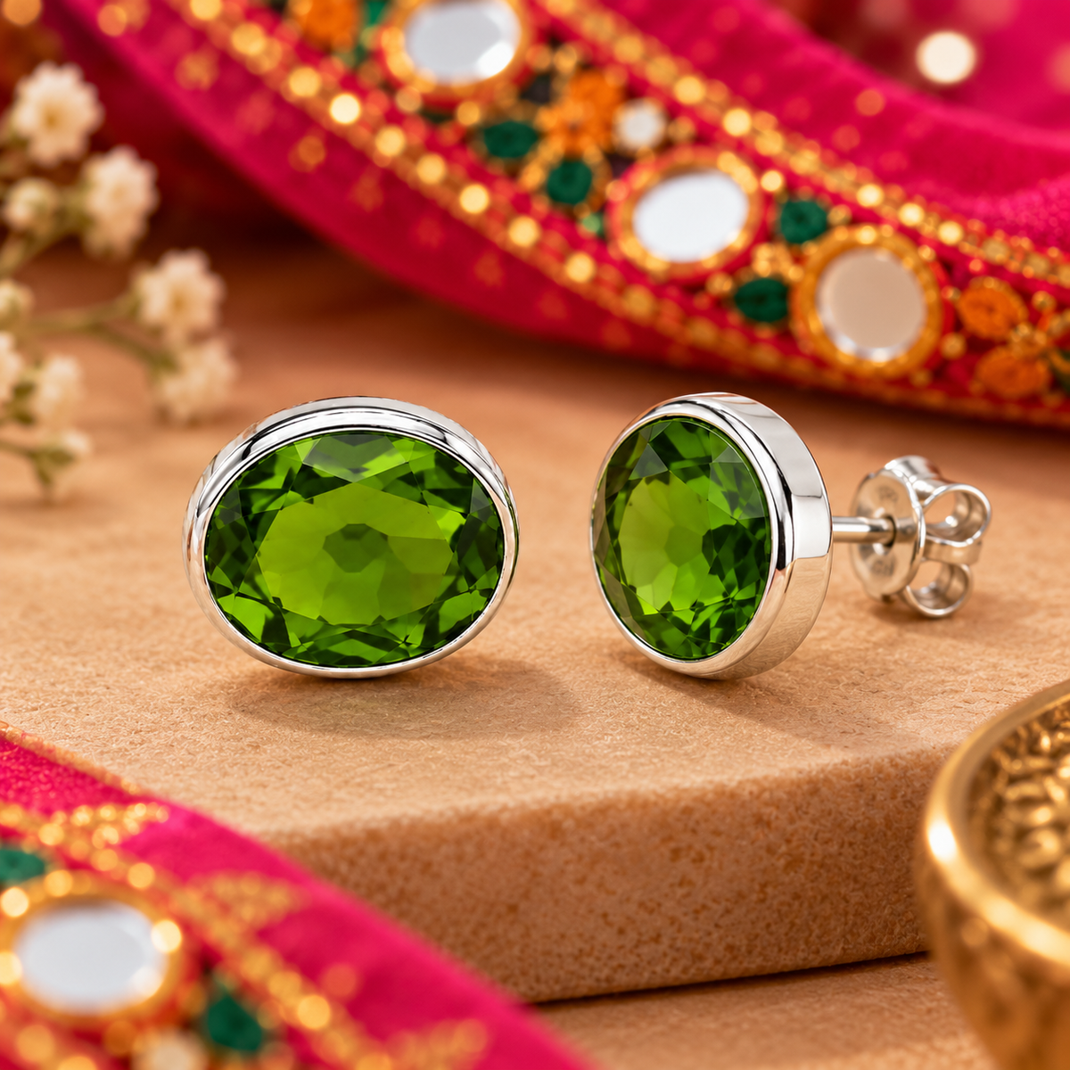 Green Stone Earrings