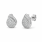 Silver Teardrop Pavé Stud Earrings
