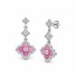 Pink Floral Drop Earrings