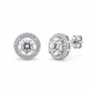 Classic Halo CZ Stud Earrings
