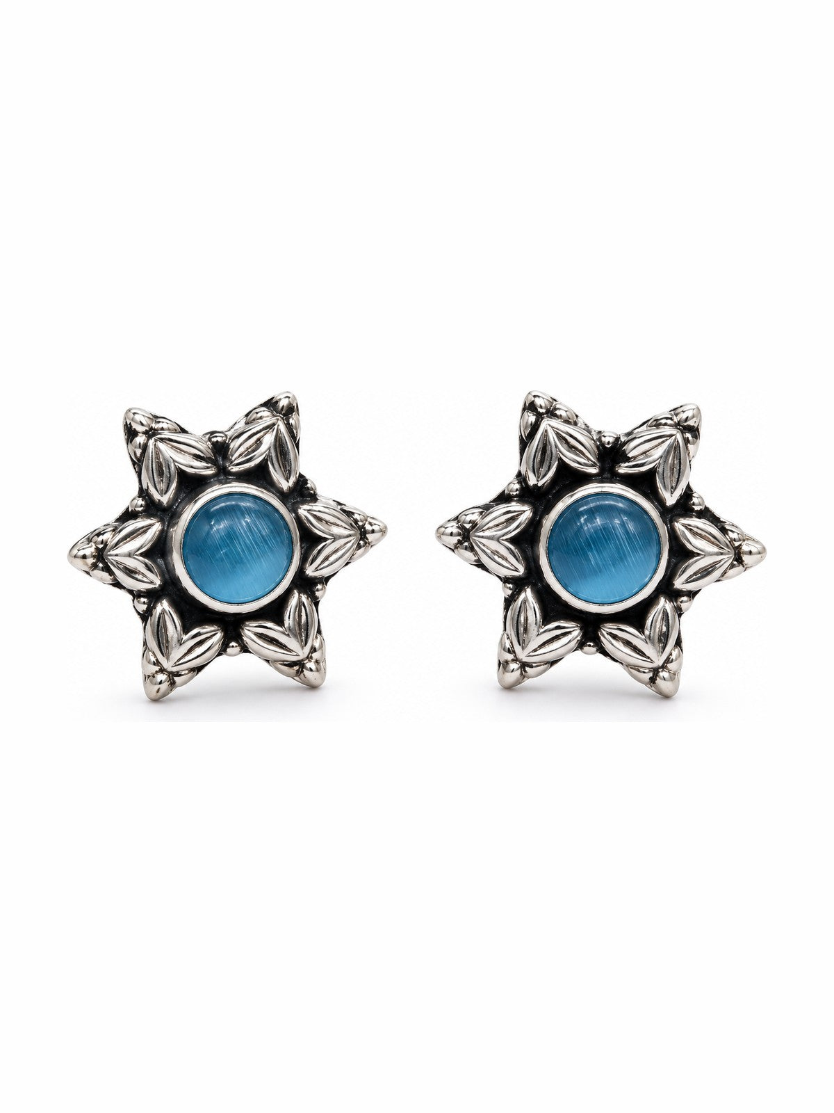 Azure Starburst Studs - 925 Sterling Silver | Harsh Jewellers