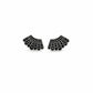 Black Fan Motif Stud Earrings - sterling silver | Harsh Jewellers