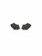 Black Fan Motif Stud Earrings - sterling silver | Harsh Jewellers