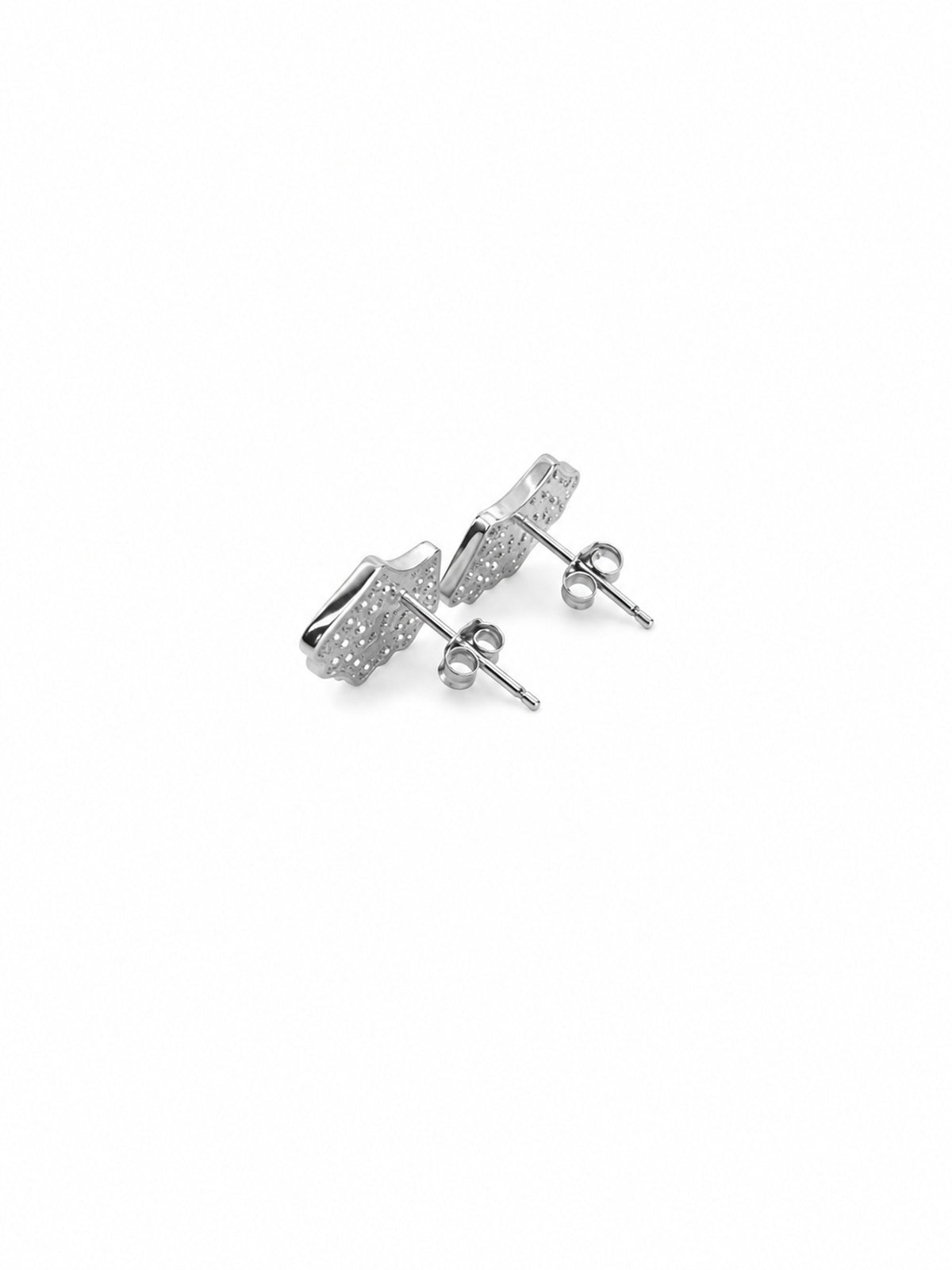 Black Fan Motif Stud Earrings - sterling silver | Harsh Jewellers