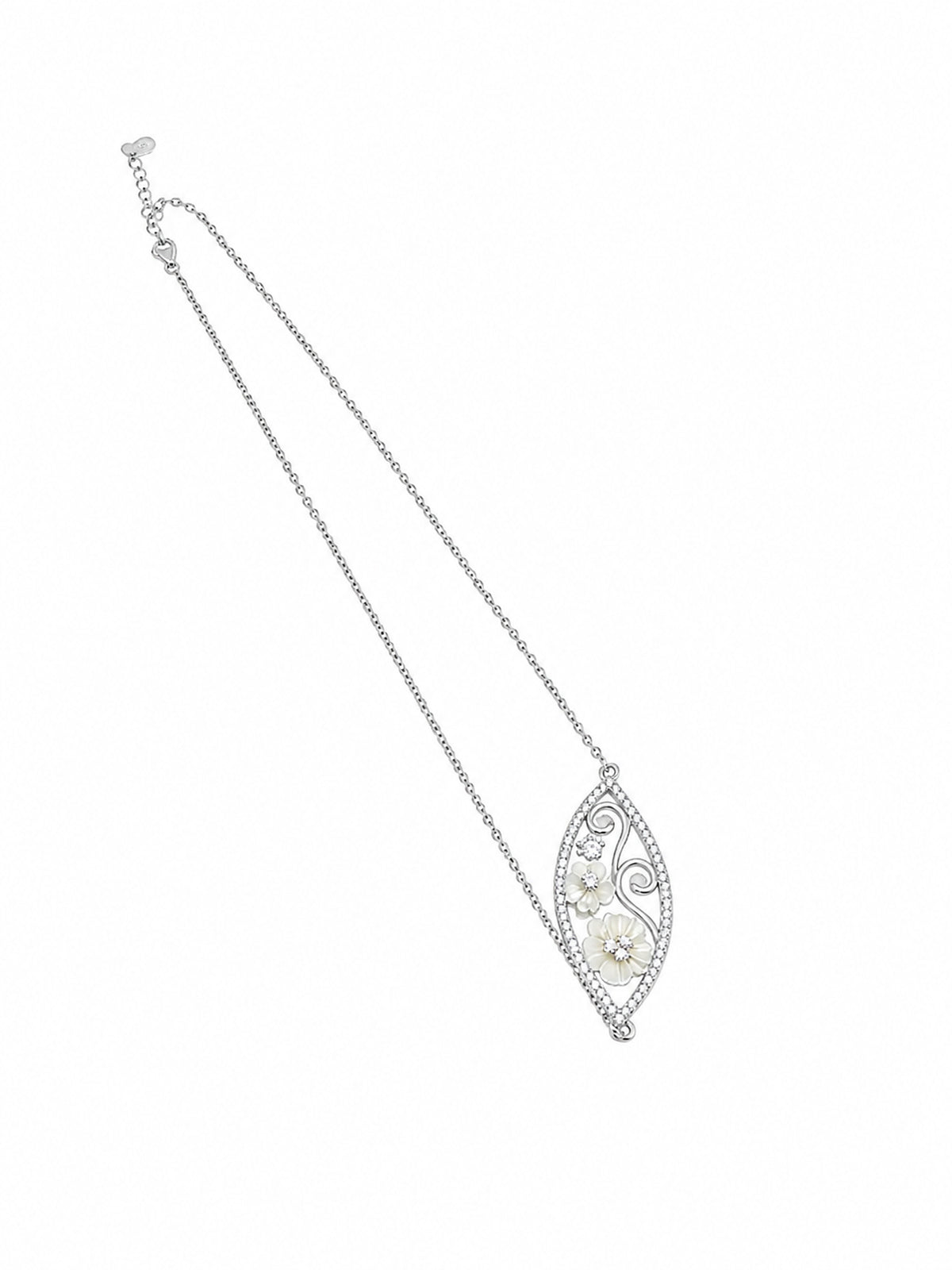 Blooming Elegance Floral Chain Pendant - 925 Sterling Silver | Harsh Jewellers