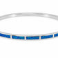 Blue Opal Inlay Silver Bangle - sterling silver | Harsh Jewellers