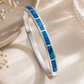 Blue Opal Inlay Silver Bangle - sterling silver | Harsh Jewellers