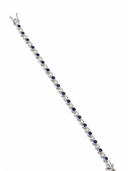 Blue & Silver Tennis Bracelet -  | Harsh Jewellers