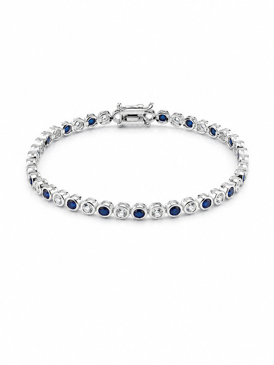 Blue & Silver Tennis Bracelet -  | Harsh Jewellers