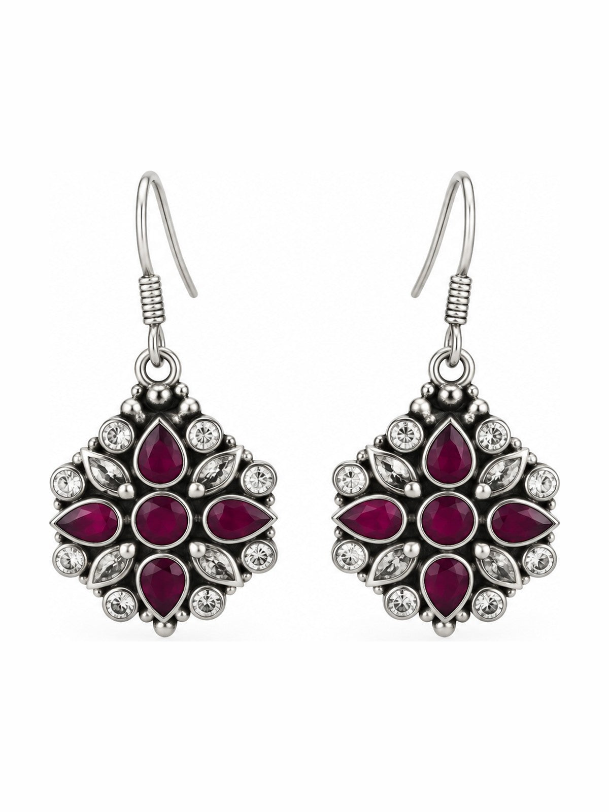 Blush Blossom Drop Earrings - 925 Sterling Silver | Harsh Jewellers