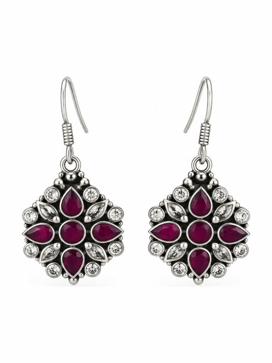 Blush Blossom Drop Earrings - 925 Sterling Silver | Harsh Jewellers