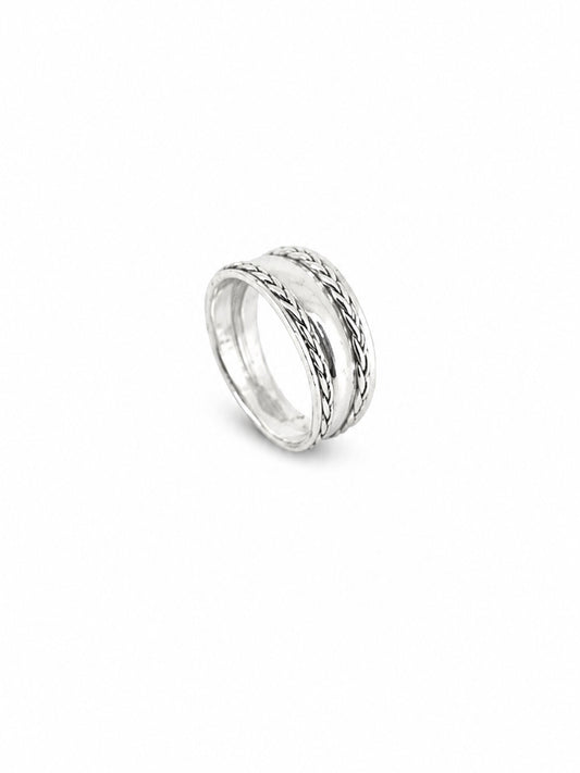 Braided Edge Wide Band Ring | Harsh Jewellers
