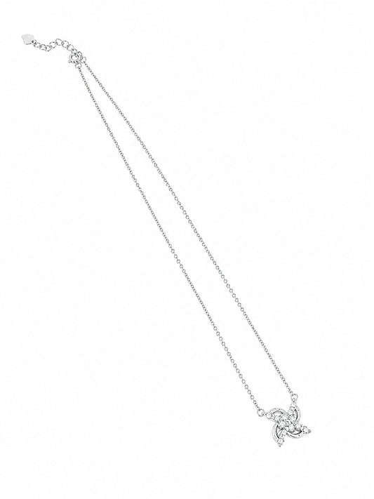 Celestial Bloom Floral Chain Pendant - 925 Sterling Silver | Harsh Jewellers