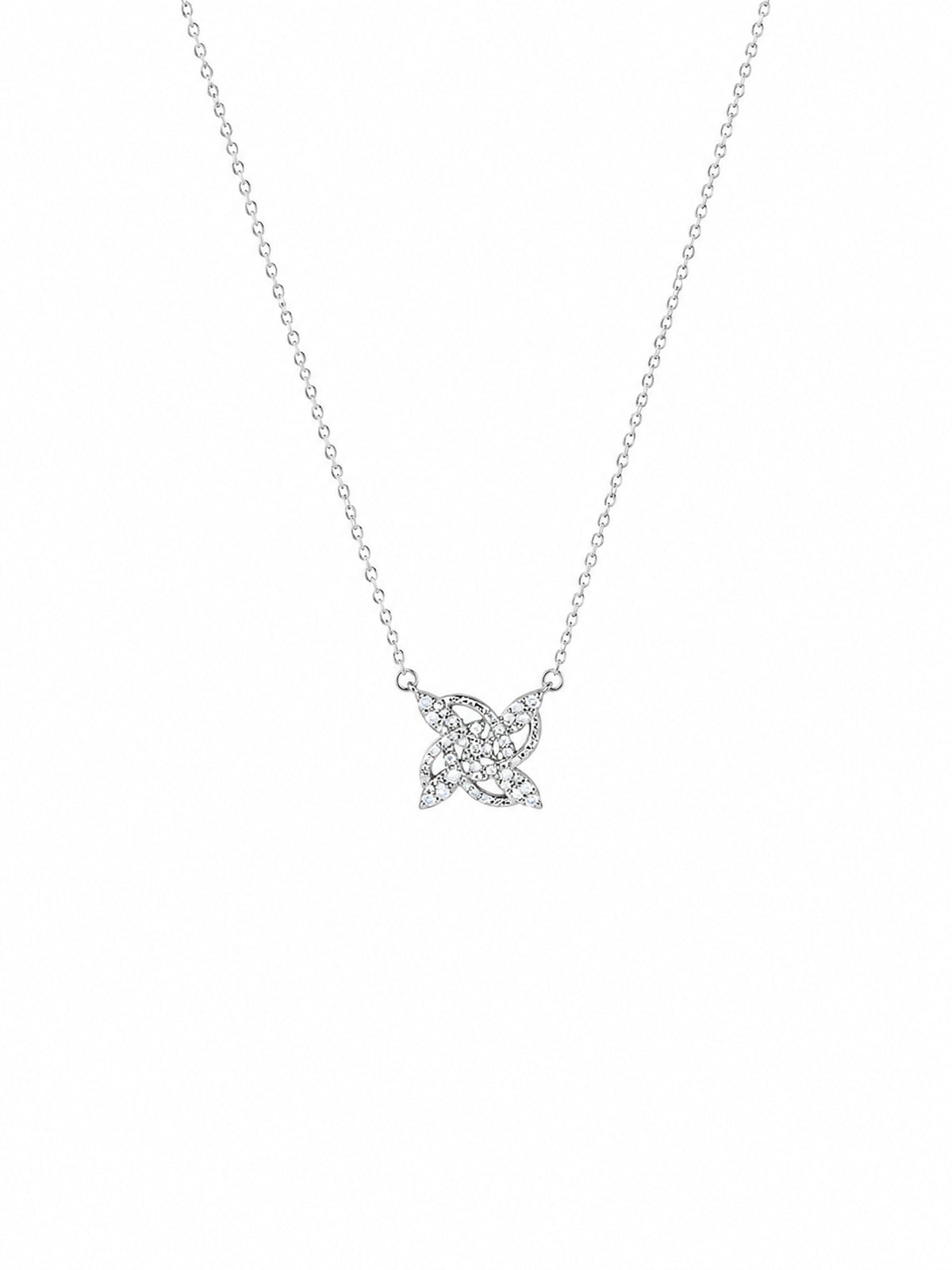 Celestial Bloom Floral Chain Pendant - 925 Sterling Silver | Harsh Jewellers