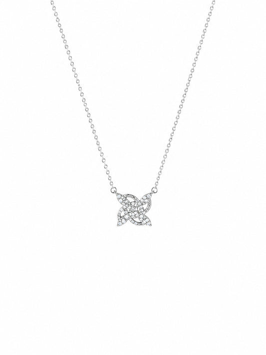 Celestial Bloom Floral Chain Pendant - 925 Sterling Silver | Harsh Jewellers