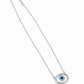 Classic Blue Evil Eye Chain Pendant - 925 Sterling Silver | Harsh Jewellers