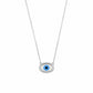 Classic Blue Evil Eye Chain Pendant - 925 Sterling Silver | Harsh Jewellers