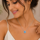 Classic Blue Evil Eye Chain Pendant - 925 Sterling Silver | Harsh Jewellers