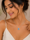 Classic Blue Evil Eye Chain Pendant - 925 Sterling Silver | Harsh Jewellers