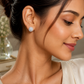 Classic Halo CZ Stud Earrings - sterling silver | Harsh Jewellers