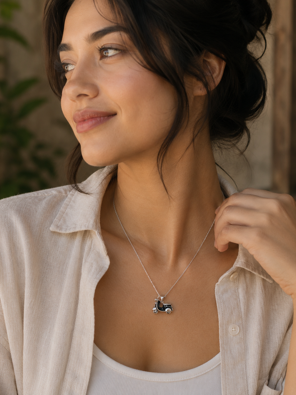 Classic Scooter Pendant - 925 Sterling Silver | Harsh Jewellers