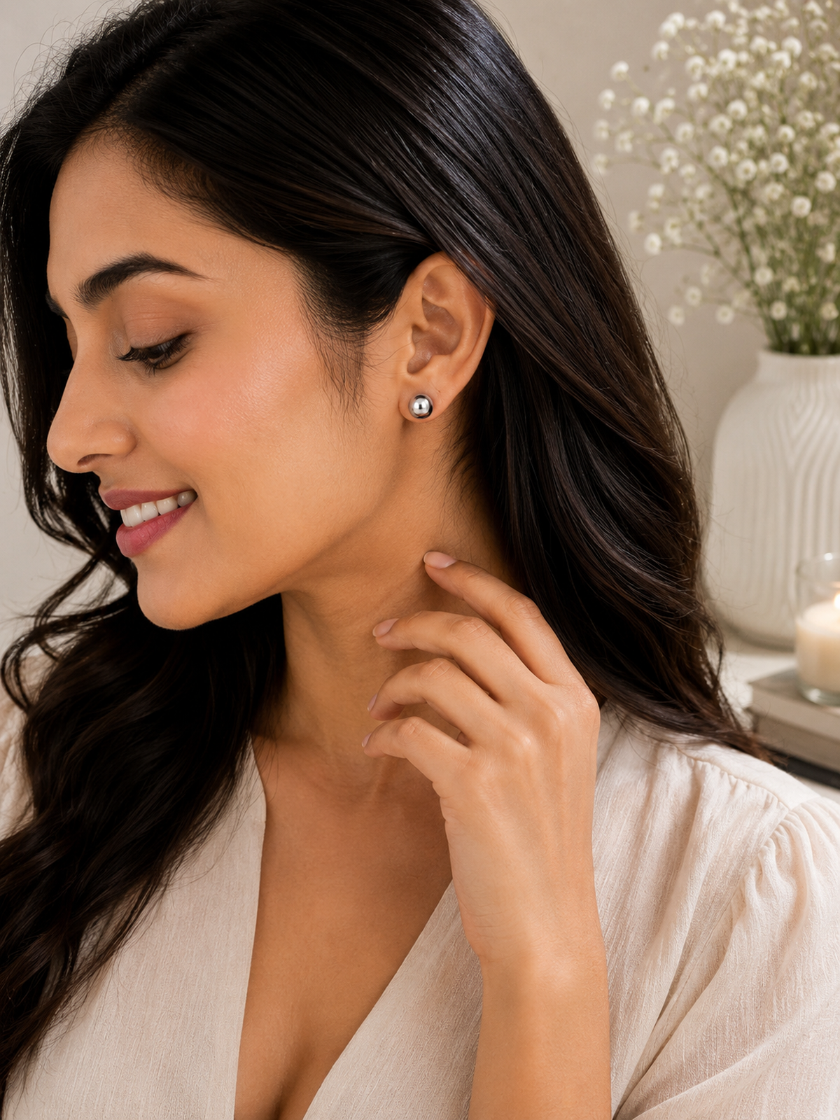 Classic Silver Ball Stud Earrings - sterling silver | Harsh Jewellers
