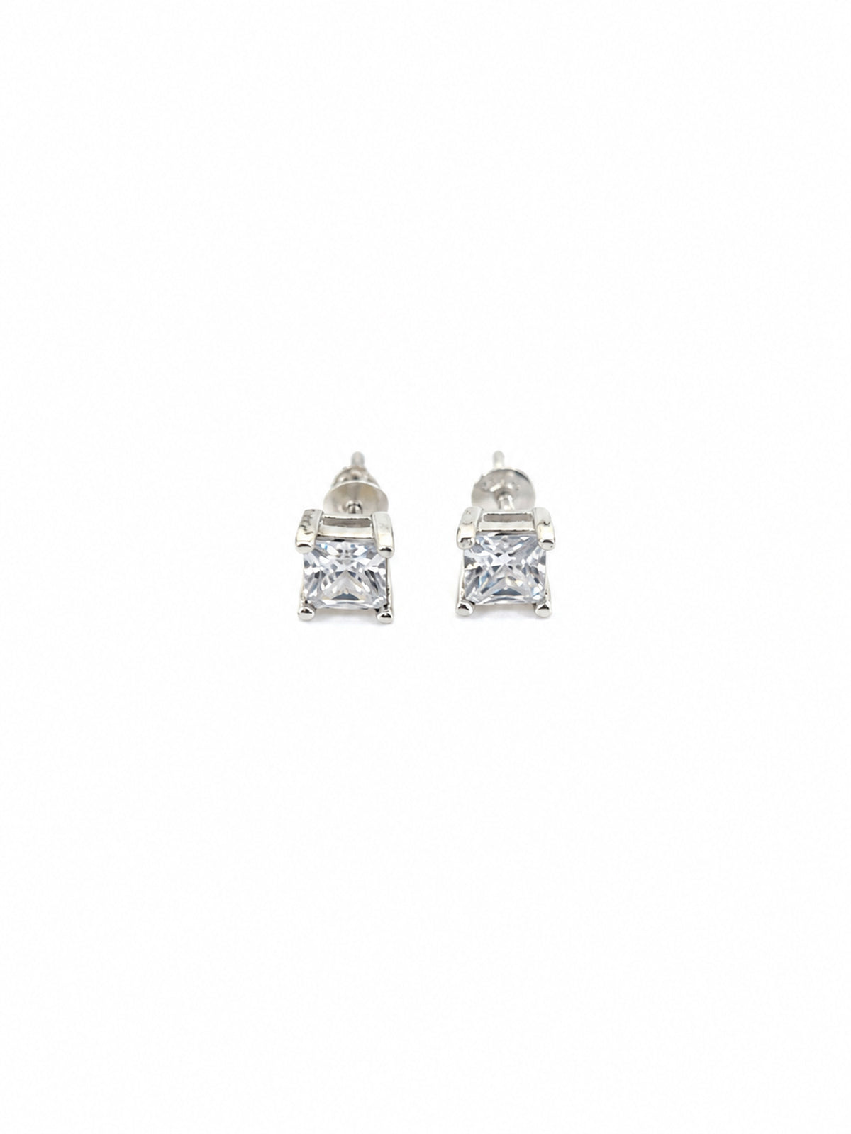 Classic Square CZ Stud Earrings - sterling silver | Harsh Jewellers