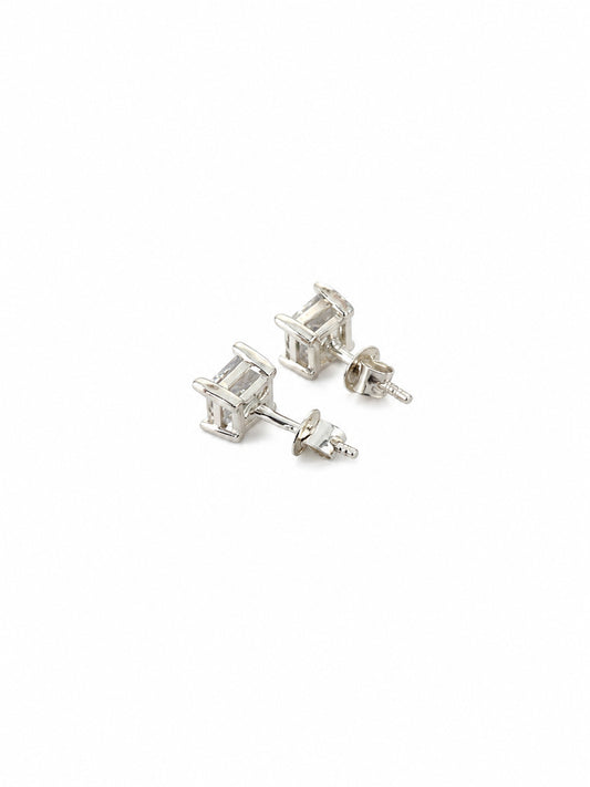 Classic Square CZ Stud Earrings - sterling silver | Harsh Jewellers